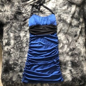 Navy and Black Halter Top Dress